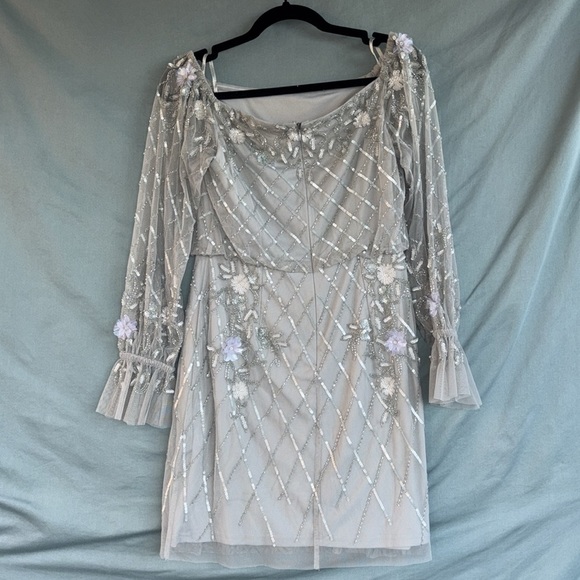 NWT Adrianna Papell Women's Beaded Off-The-Shoulder Dress Size 4 - Picture 3 of 9